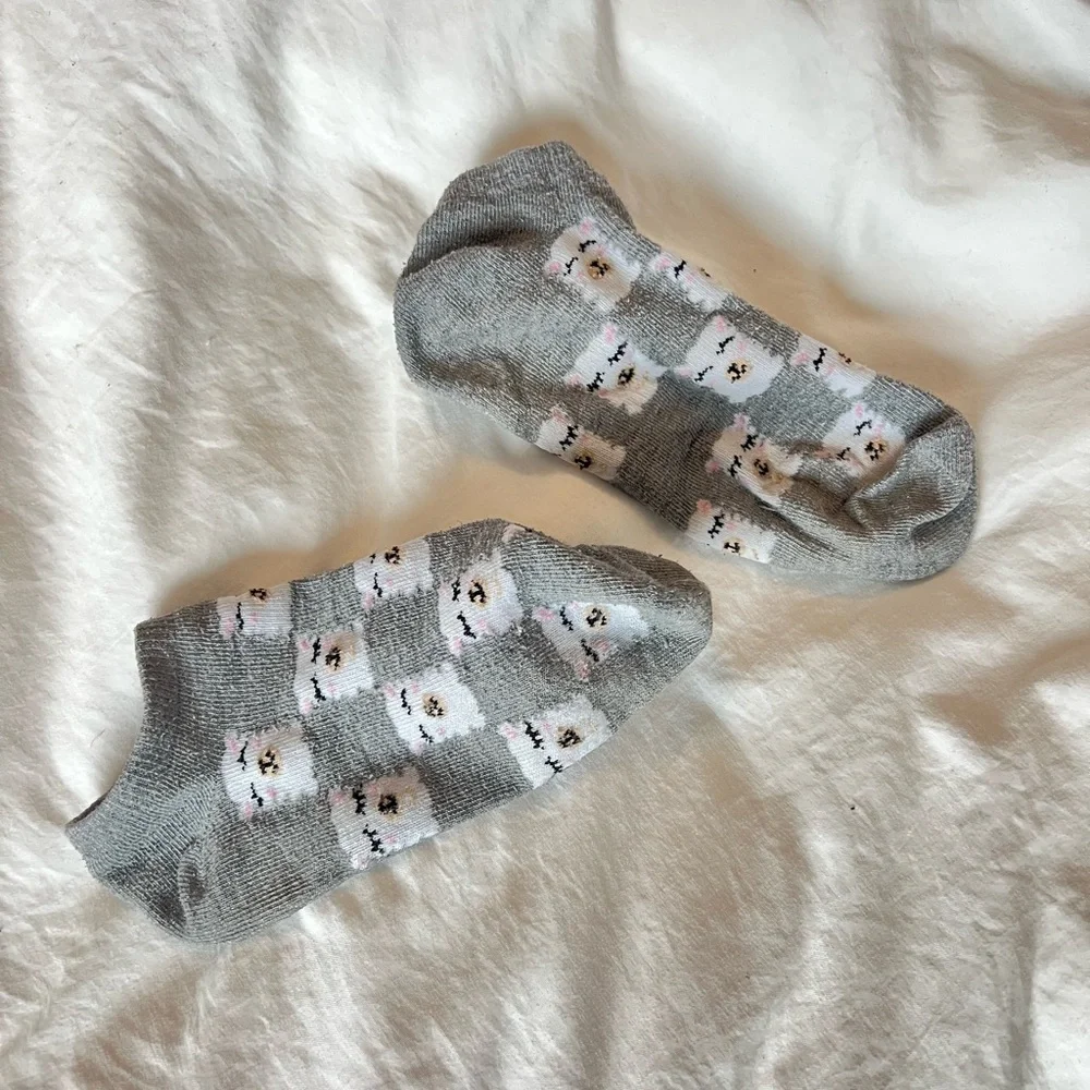 Cute Gray Llama Socks - Picture 2 of 5